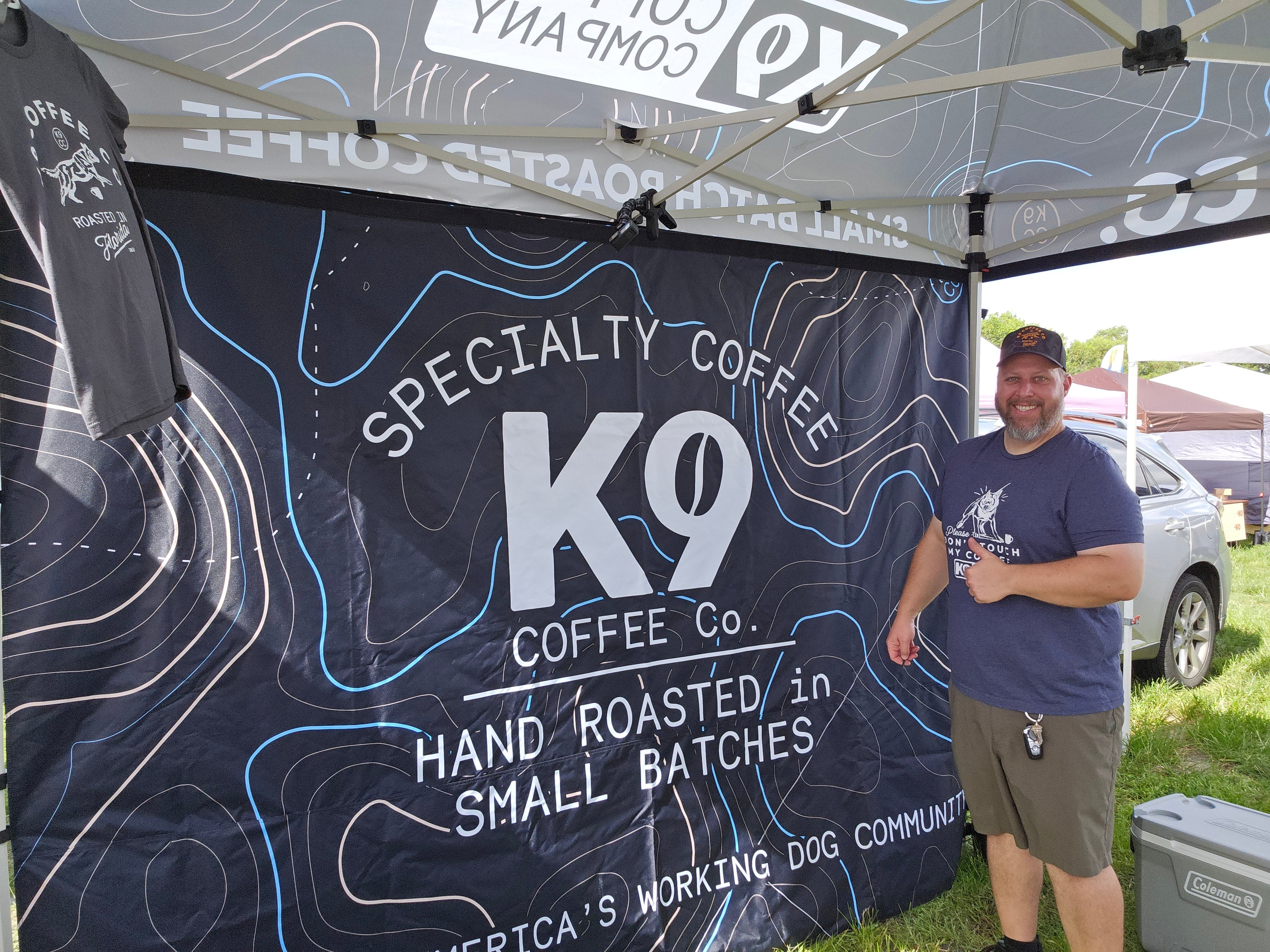 Barista at k9 coffee event booth